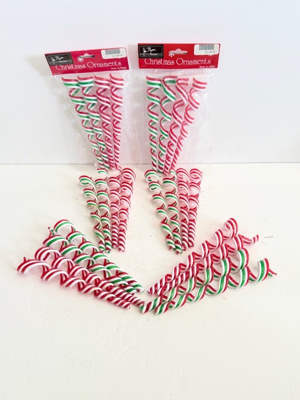 NWT & Open Packs 24pc Jim Marvin Collection Vintage Candy Cane Spiral Ornaments